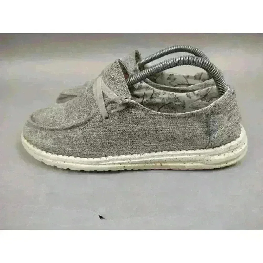 Hey Dude Women's‎ Wendy Linen Iron Womens Loafers Size 10 Gray